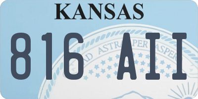 KS license plate 816AII