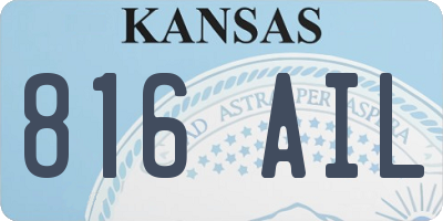 KS license plate 816AIL