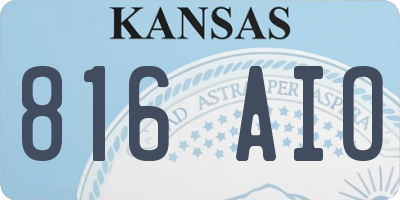 KS license plate 816AIO