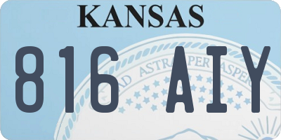 KS license plate 816AIY