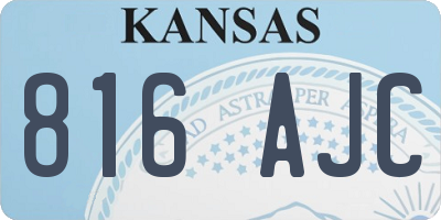 KS license plate 816AJC