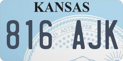 KS license plate 816AJK
