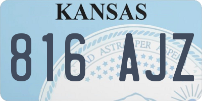 KS license plate 816AJZ