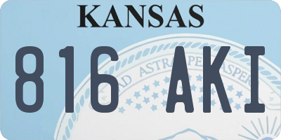 KS license plate 816AKI