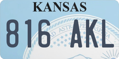 KS license plate 816AKL