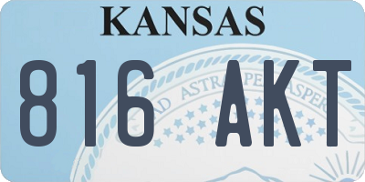 KS license plate 816AKT