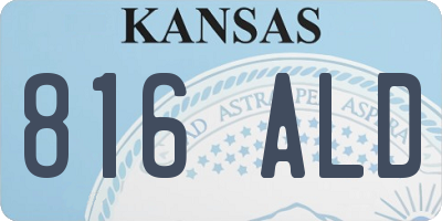 KS license plate 816ALD