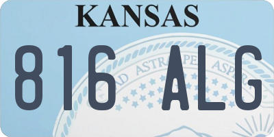 KS license plate 816ALG
