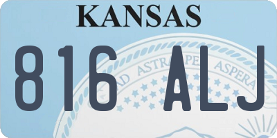 KS license plate 816ALJ