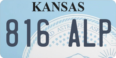 KS license plate 816ALP