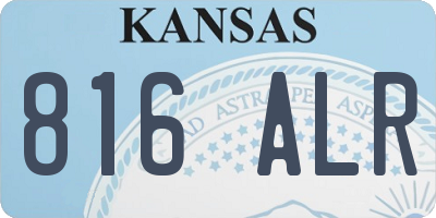 KS license plate 816ALR