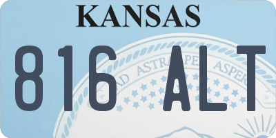 KS license plate 816ALT