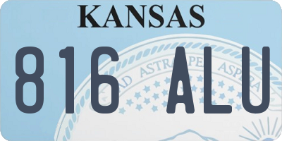 KS license plate 816ALU