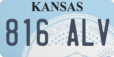 KS license plate 816ALV