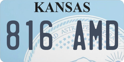 KS license plate 816AMD