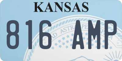 KS license plate 816AMP