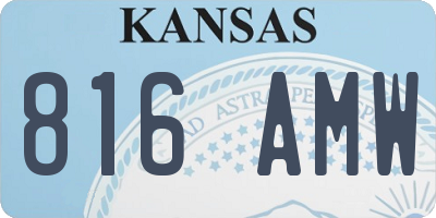 KS license plate 816AMW