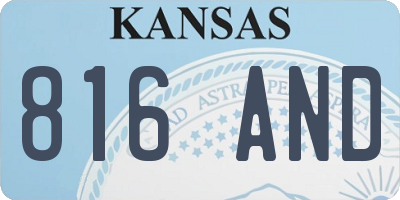 KS license plate 816AND