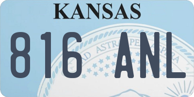 KS license plate 816ANL
