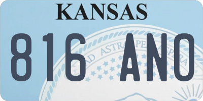 KS license plate 816ANO