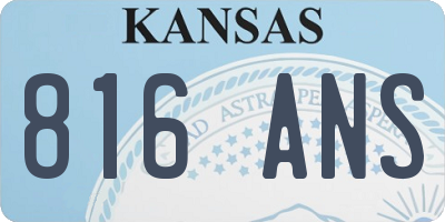KS license plate 816ANS