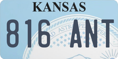 KS license plate 816ANT