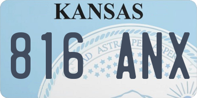 KS license plate 816ANX