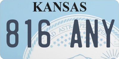 KS license plate 816ANY