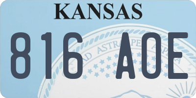 KS license plate 816AOE