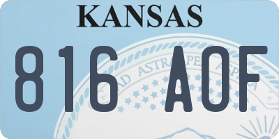KS license plate 816AOF