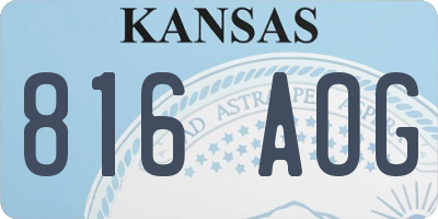 KS license plate 816AOG