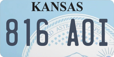 KS license plate 816AOI