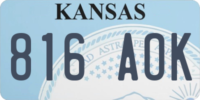 KS license plate 816AOK