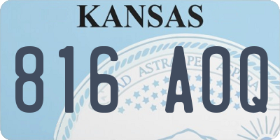 KS license plate 816AOQ