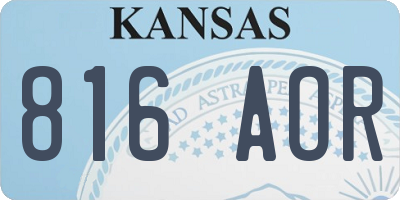 KS license plate 816AOR
