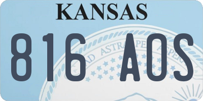 KS license plate 816AOS