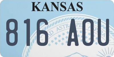 KS license plate 816AOU