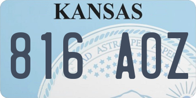 KS license plate 816AOZ