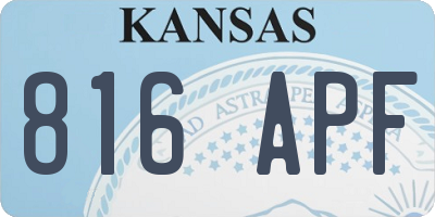 KS license plate 816APF