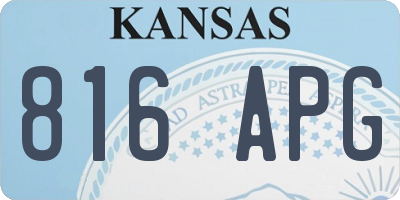 KS license plate 816APG
