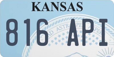 KS license plate 816API