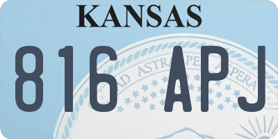 KS license plate 816APJ