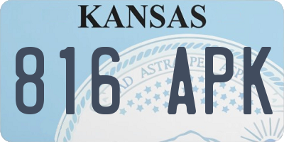 KS license plate 816APK