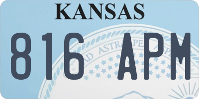 KS license plate 816APM