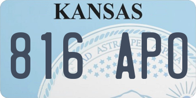 KS license plate 816APO