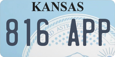 KS license plate 816APP