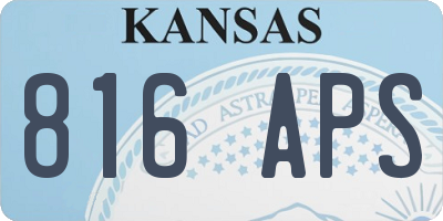 KS license plate 816APS