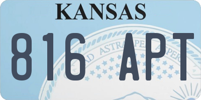 KS license plate 816APT