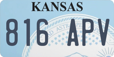 KS license plate 816APV