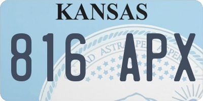 KS license plate 816APX